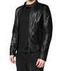 Dolce & Gabbana Black Sheep Leather Biker Full Zip Jacket