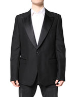 Blazer simple boutonnage en laine noire Dolce &amp; Gabbana