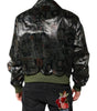 Dolce & Gabbana Green DG Logo Print Bomber Full Zip Jacket