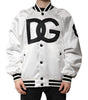 Dolce & Gabbana White DG Logo Polyester Jersey Bomber Jacket
