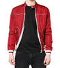 Dolce & Gabbana Red White Nylon Full Zip Men Bomber Jacket