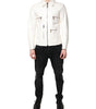 Dolce & Gabbana White Collared Full Zip Biker Coat Jacket