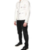 Dolce & Gabbana White Collared Full Zip Biker Coat Jacket