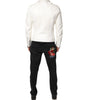 Dolce & Gabbana White Collared Full Zip Biker Coat Jacket