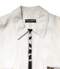 Dolce & Gabbana White Collared Full Zip Biker Coat Jacket