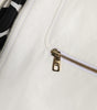 Dolce & Gabbana White Collared Full Zip Biker Coat Jacket