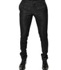 Dolce & Gabbana Black Floral Jacquard Mid Waist Dress Pants