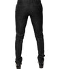 Dolce & Gabbana Black Floral Jacquard Mid Waist Dress Pants
