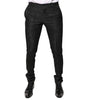 Dolce & Gabbana Black Floral Jacquard Mid Waist Dress Pants