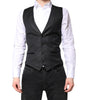 Dolce & Gabbana Black Wool Waistcoat Dress Formal Vest