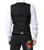 Dolce & Gabbana Black Wool Waistcoat Dress Formal Vest