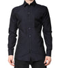 Dolce & Gabbana Black Cotton GOLD Men Dress Formal Shirt