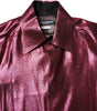 Dolce & Gabbana Metallic Red Cotton GOLD Dress Formal Shirt