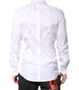 Dolce & Gabbana White Cotton GOLD Dress Formal Collared Shirt
