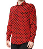 Dolce & Gabbana Red Polka Dot Silk Long Sleeve Shirt