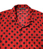 Dolce & Gabbana Red Polka Dot Silk Long Sleeve Shirt