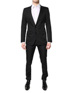 Costume deux pièces formel noir à simple boutonnage Dolce &amp; Gabbana
