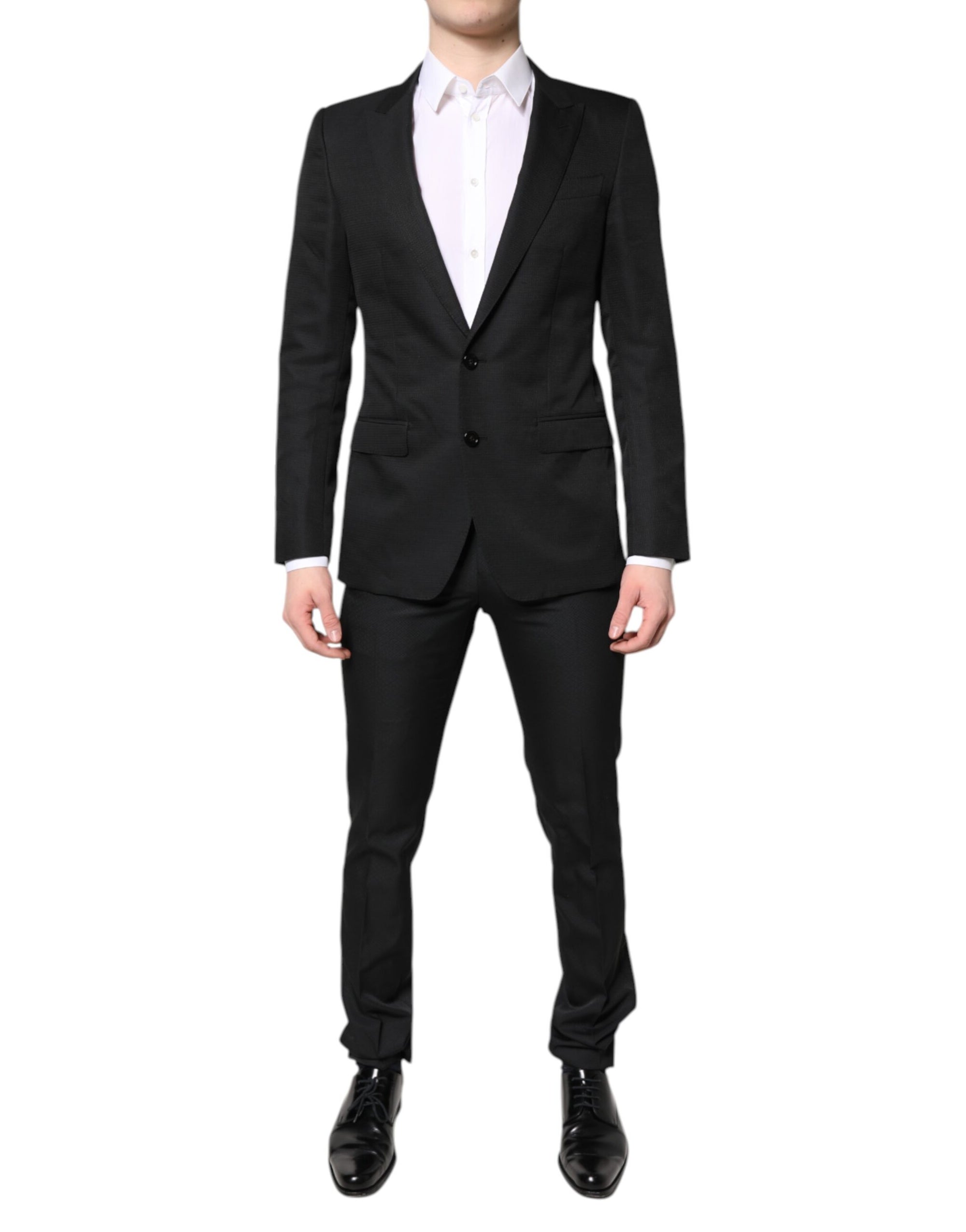 Costume deux pièces formel noir à simple boutonnage Dolce &amp; Gabbana