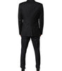 Dolce & Gabbana Black Double Breasted Formal 3 Piece Suit