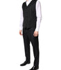 Dolce & Gabbana Black Double Breasted Formal 3 Piece Suit