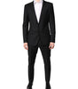 Costume 2 pièces simple boutonnage en laine noire Dolce &amp; Gabbana