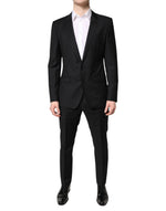 Costume 2 pièces simple boutonnage en laine noire Dolce &amp; Gabbana