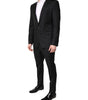 Costume 2 pièces simple boutonnage en laine noire Dolce &amp; Gabbana