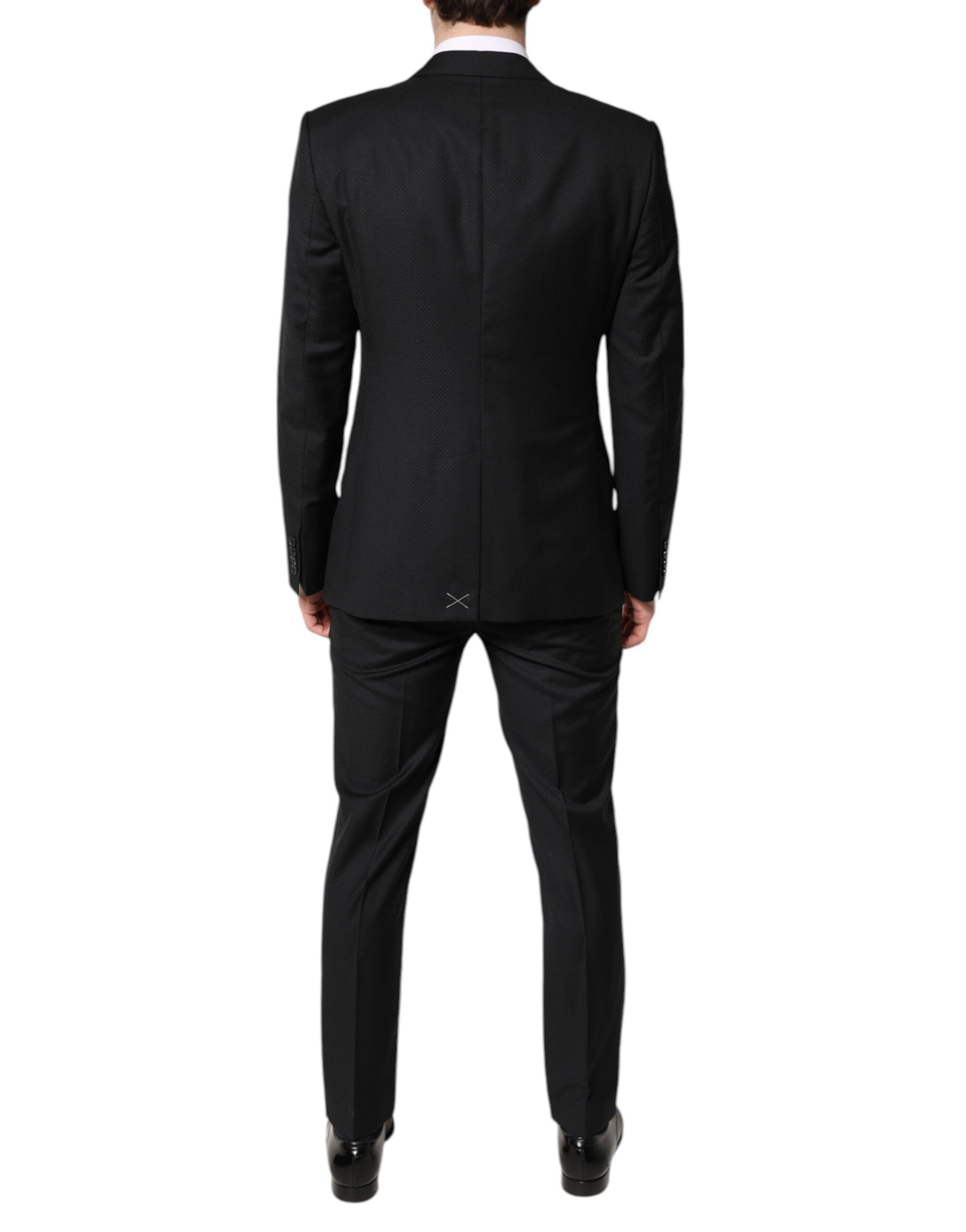 Costume 2 pièces simple boutonnage en laine noire Dolce &amp; Gabbana