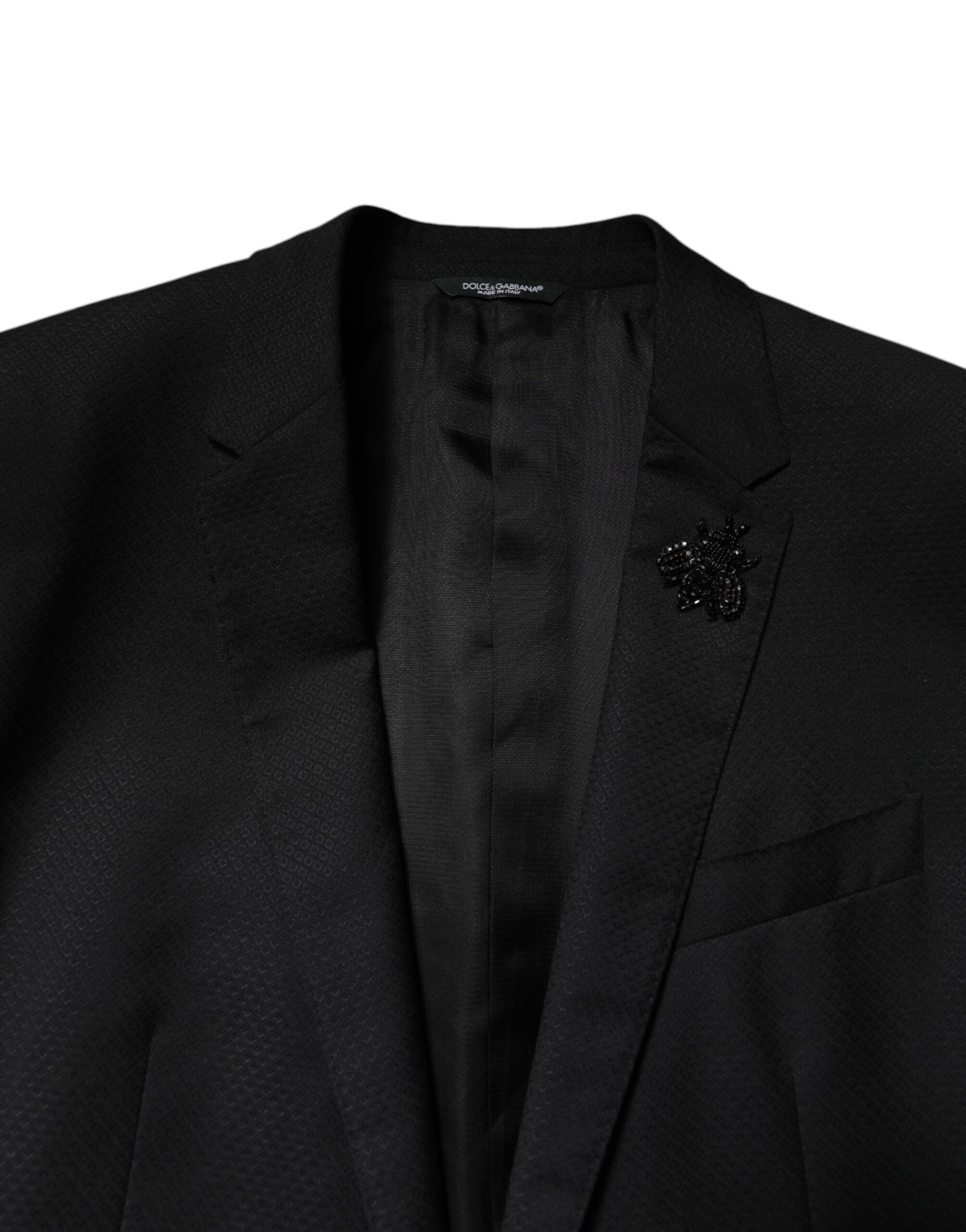 Costume 2 pièces simple boutonnage en laine noire Dolce &amp; Gabbana