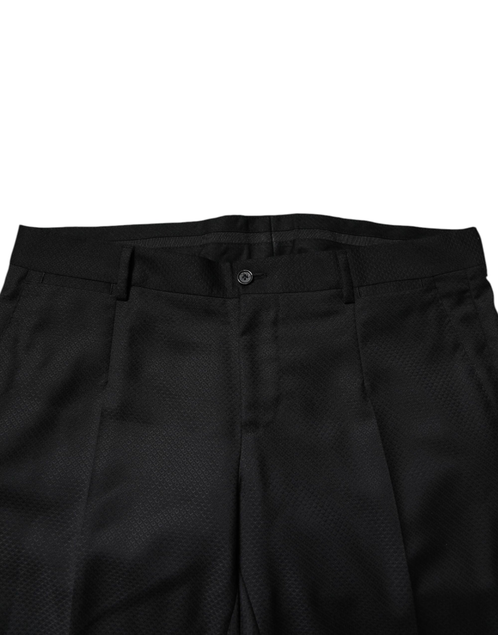 Costume 2 pièces simple boutonnage en laine noire Dolce &amp; Gabbana