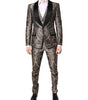 Costume 3 pièces simple boutonnage en jacquard multicolore Dolce &amp; Gabbana