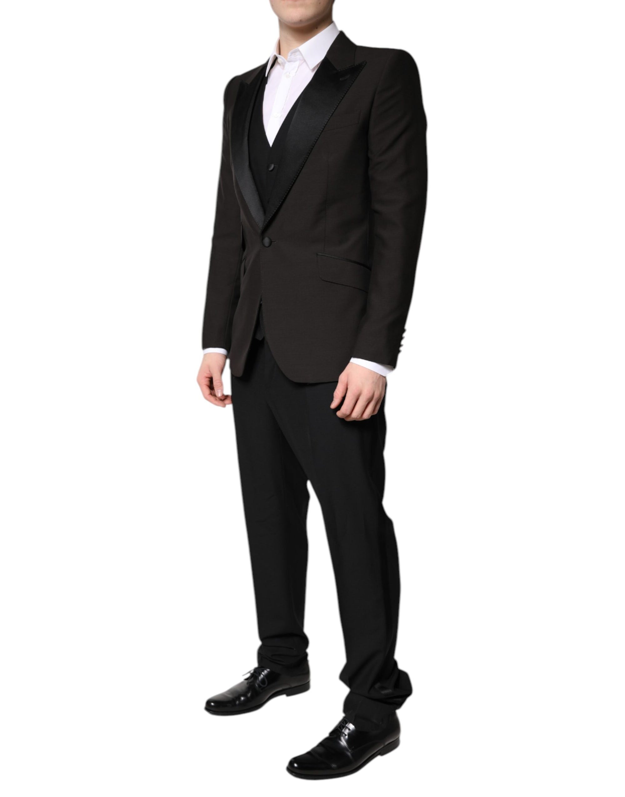 Costume formel 3 pièces noir à boutonnage simple Dolce &amp; Gabbana