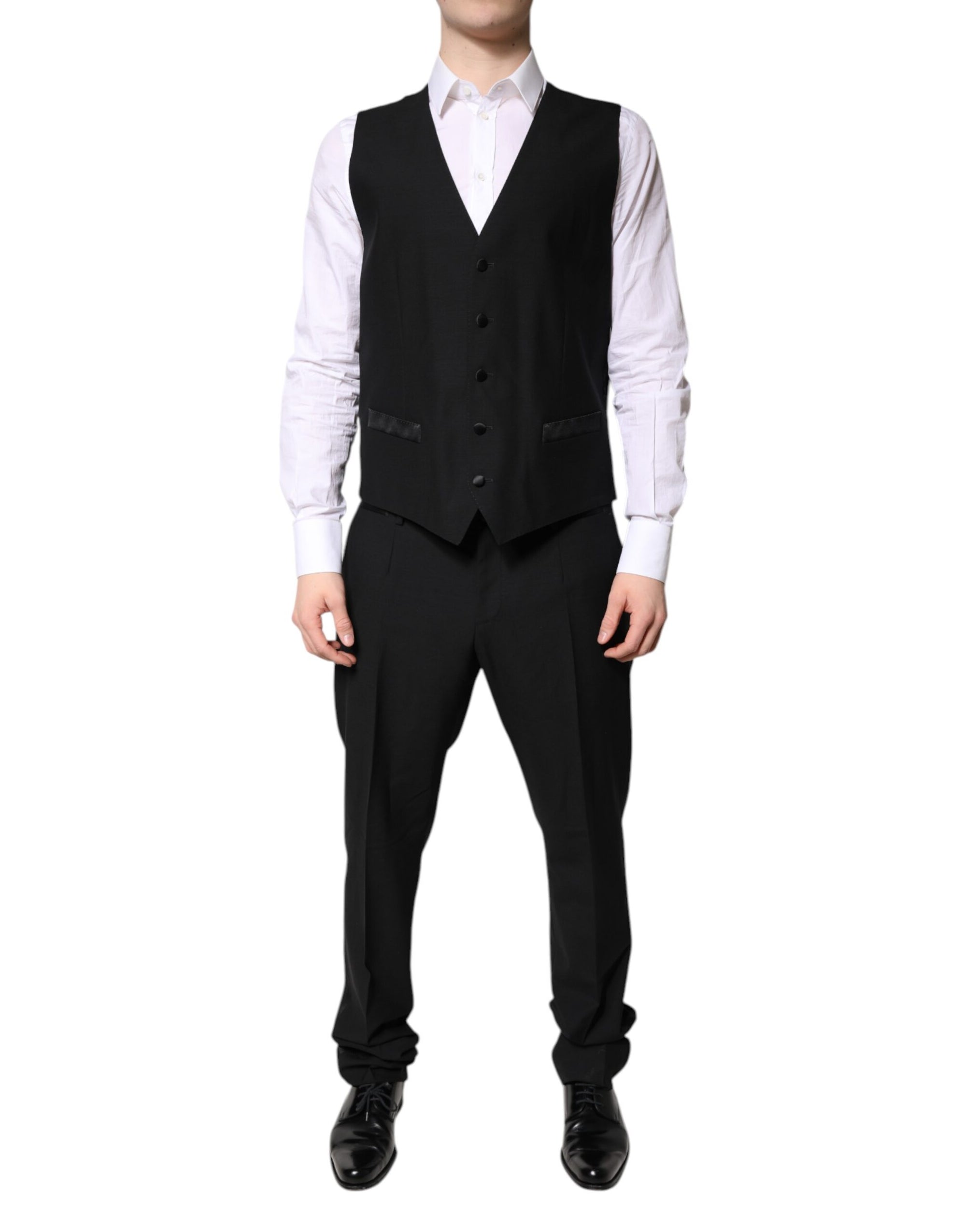 Costume formel 3 pièces noir à boutonnage simple Dolce &amp; Gabbana