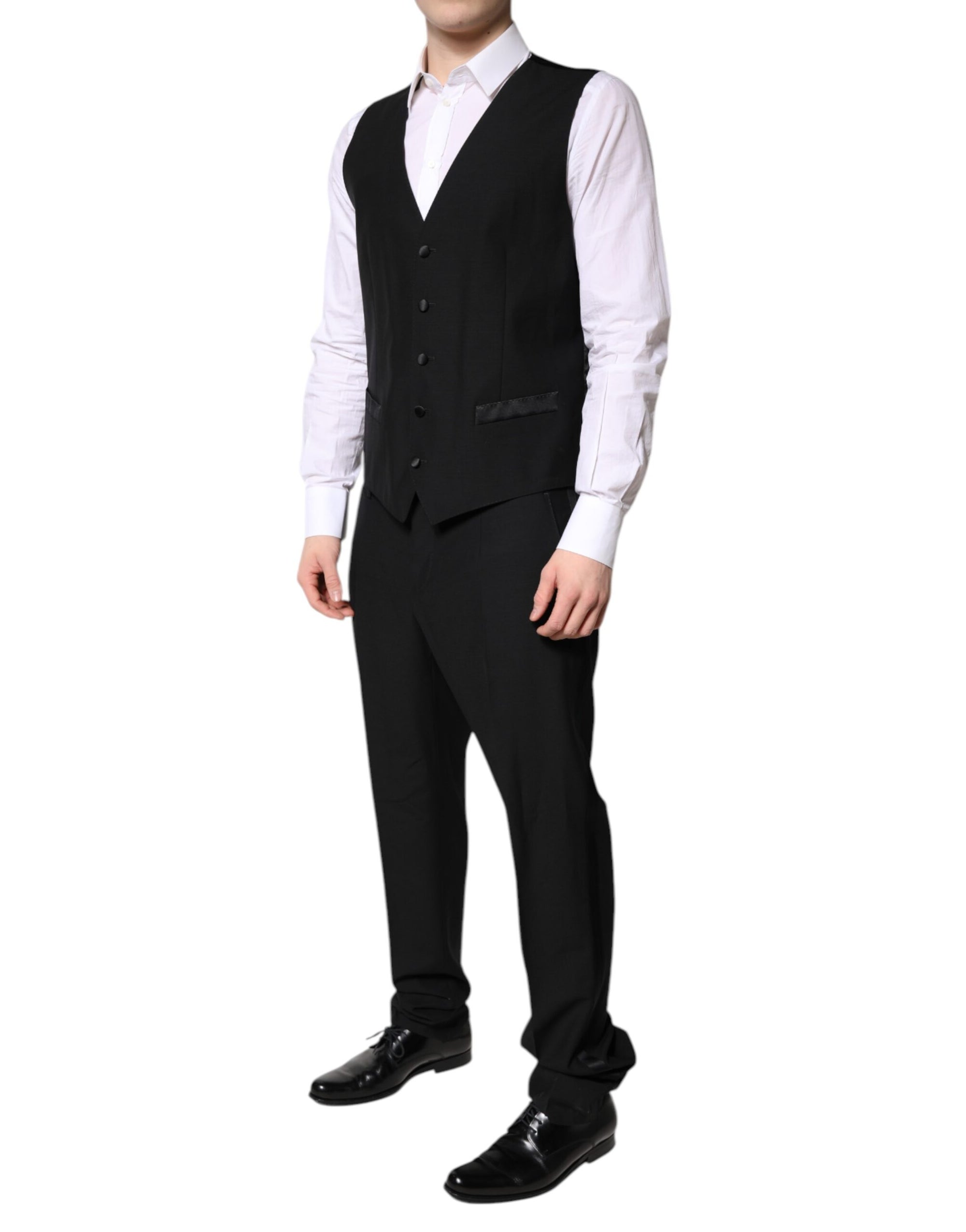 Costume formel 3 pièces noir à boutonnage simple Dolce &amp; Gabbana