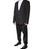 Dolce & Gabbana Black Cotton Single Breasted 2 Piece Suit