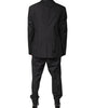 Dolce & Gabbana Black Cotton Single Breasted 2 Piece Suit