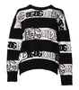 Dolce & Gabbana Black White Logo Print Wool Pullover Sweater