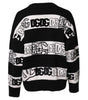 Dolce & Gabbana Black White Logo Print Wool Pullover Sweater