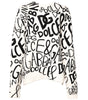 Dolce & Gabbana White Black Logo Print Women Pullover Sweater