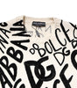 Dolce & Gabbana White Black Logo Print Women Pullover Sweater