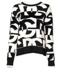Dolce & Gabbana White Black Logo Print Women Pullover Sweater