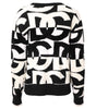 Dolce & Gabbana White Black Logo Print Women Pullover Sweater