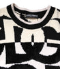 Dolce & Gabbana White Black Logo Print Women Pullover Sweater