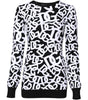 Pull Dolce & Gabbana noir et blanc avec logo imprimé pour femme