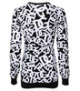 Pull Dolce & Gabbana noir et blanc avec logo imprimé pour femme