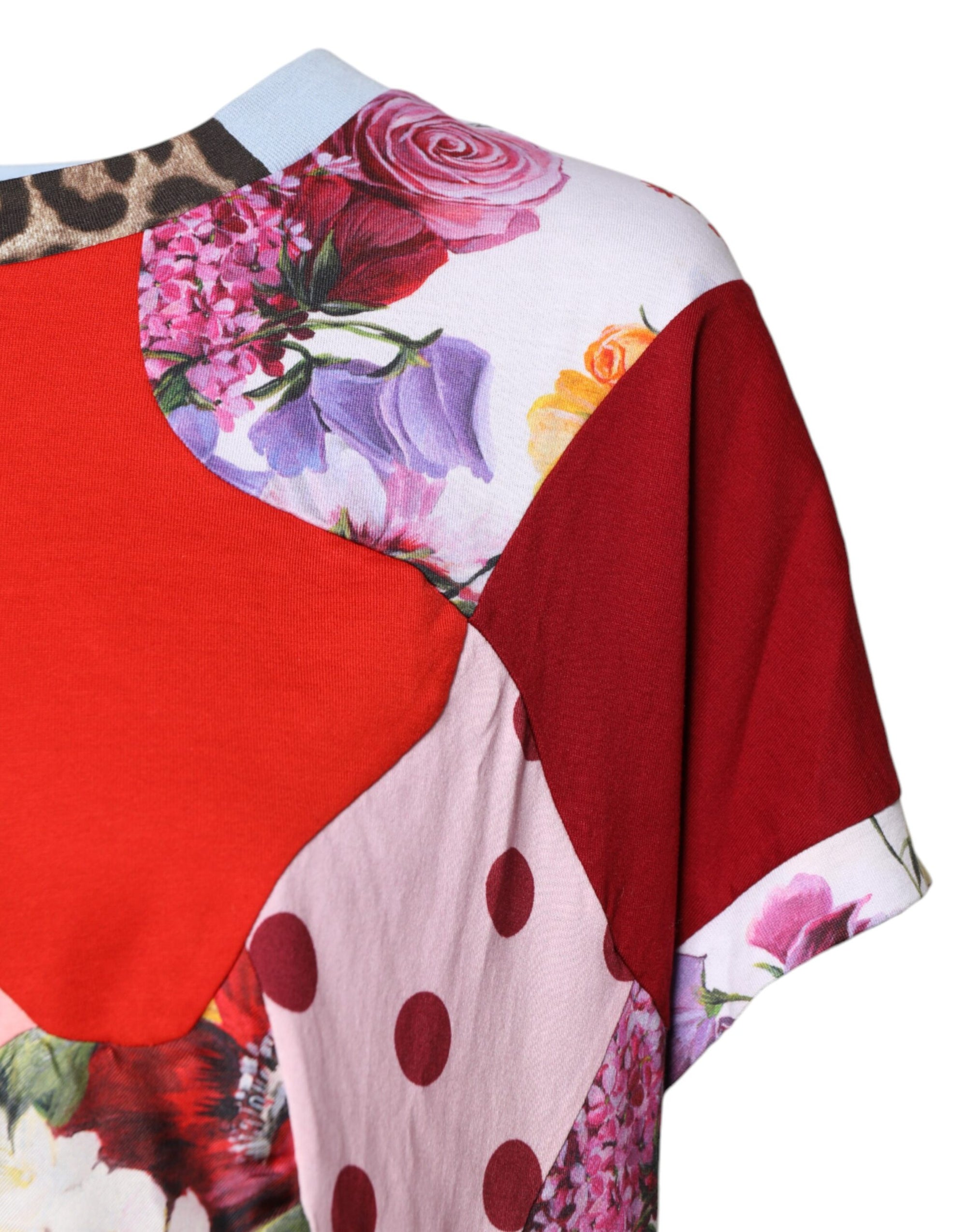 Chemisier à manches courtes en patchwork multicolore Dolce &amp; Gabbana
