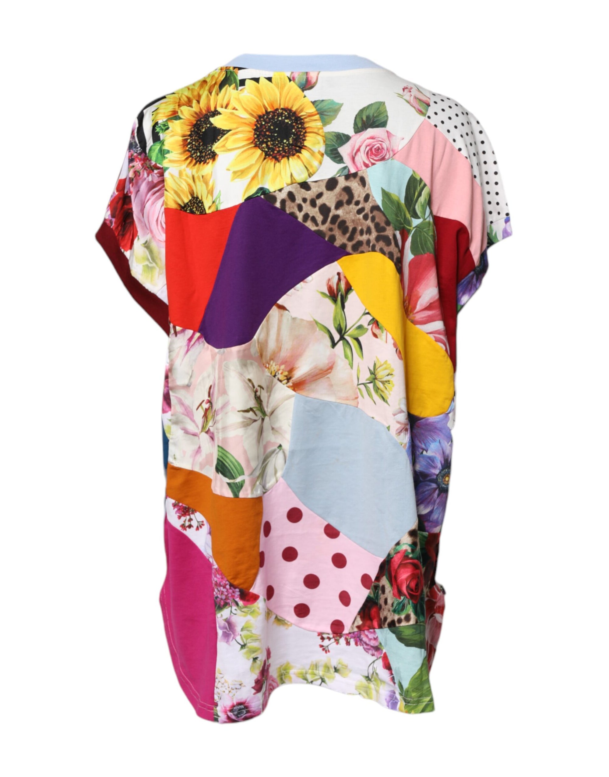 Chemisier à manches courtes en patchwork multicolore Dolce &amp; Gabbana