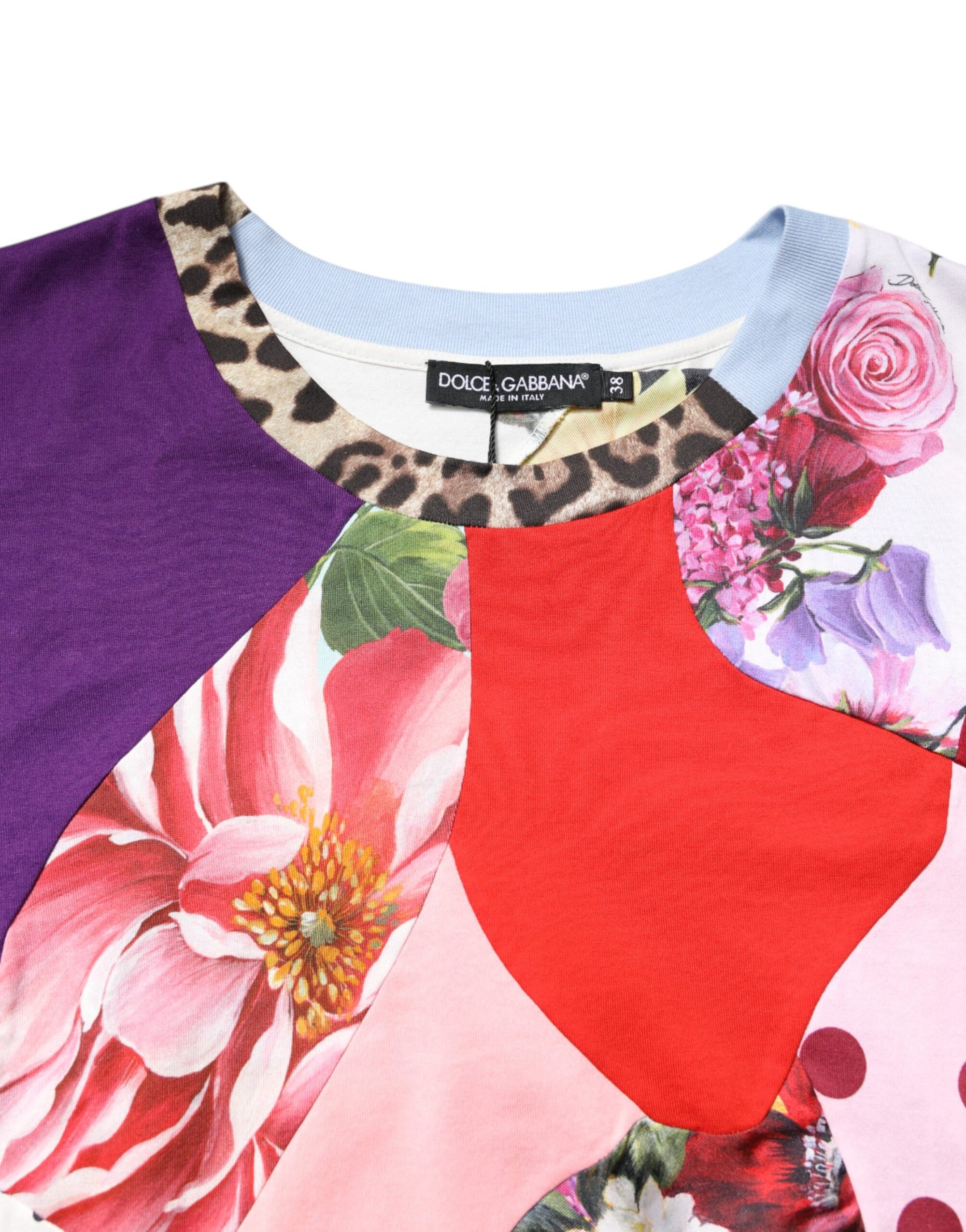 Chemisier à manches courtes en patchwork multicolore Dolce &amp; Gabbana
