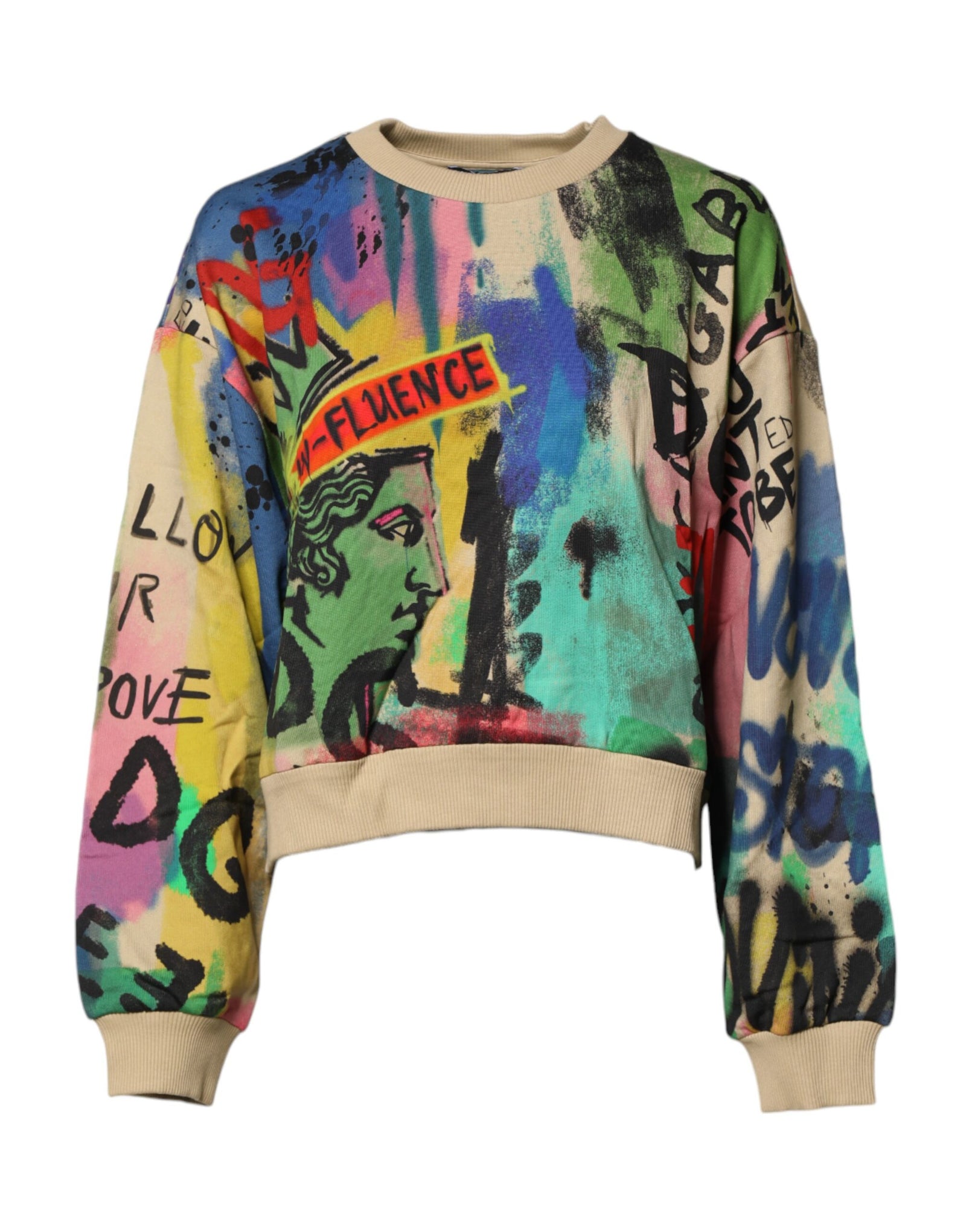 Pull en coton imprimé multicolore Dolce &amp; Gabbana