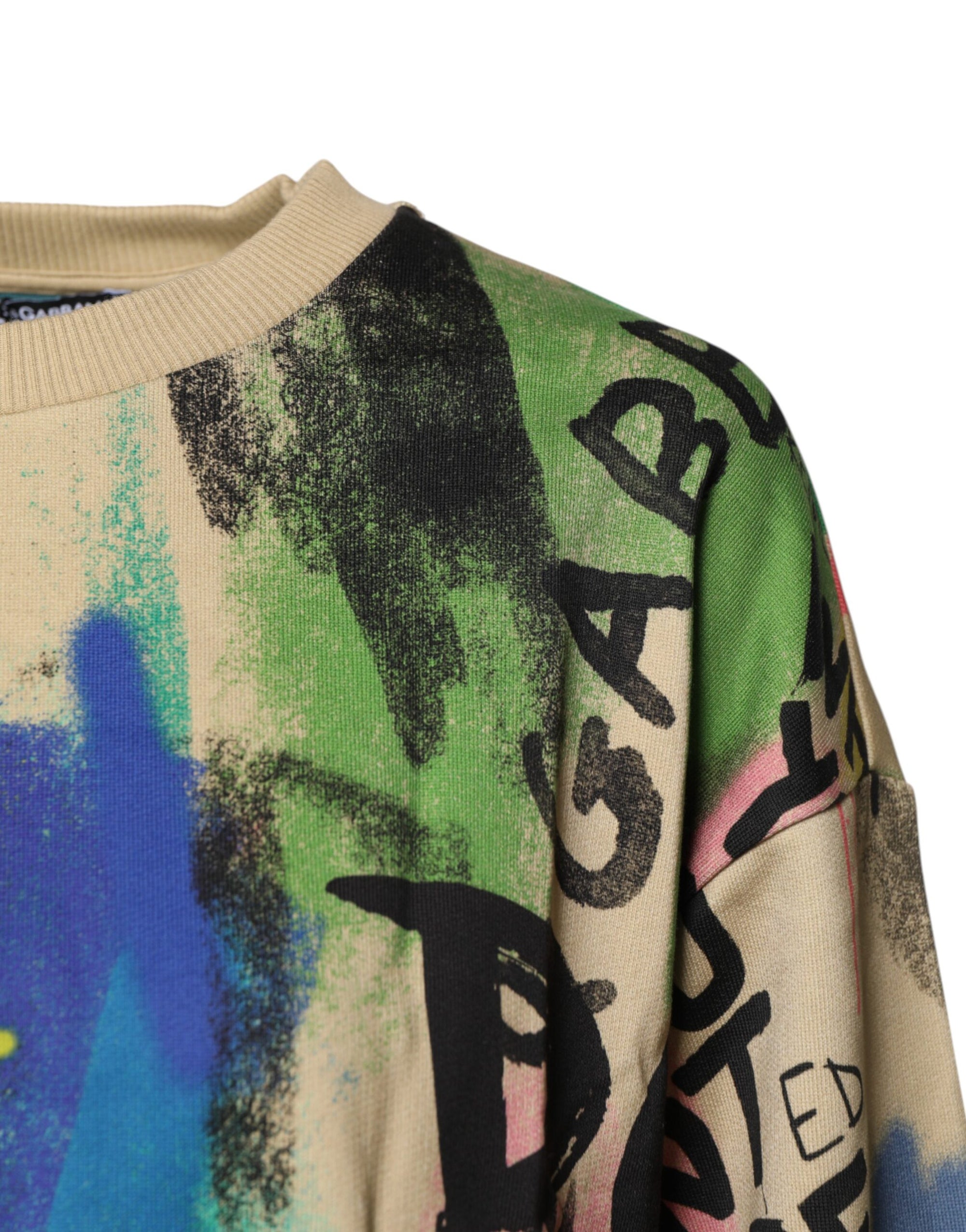 Pull en coton imprimé multicolore Dolce & Gabbana